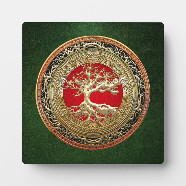 [100] Treasure Trove: Celtic Tree of Life [Gold] Plaque (Front)