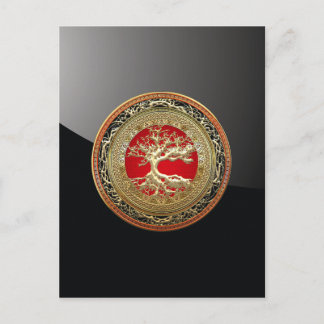 [100] Treasure Trove: Celtic Tree of Life [Gold] Postcard
