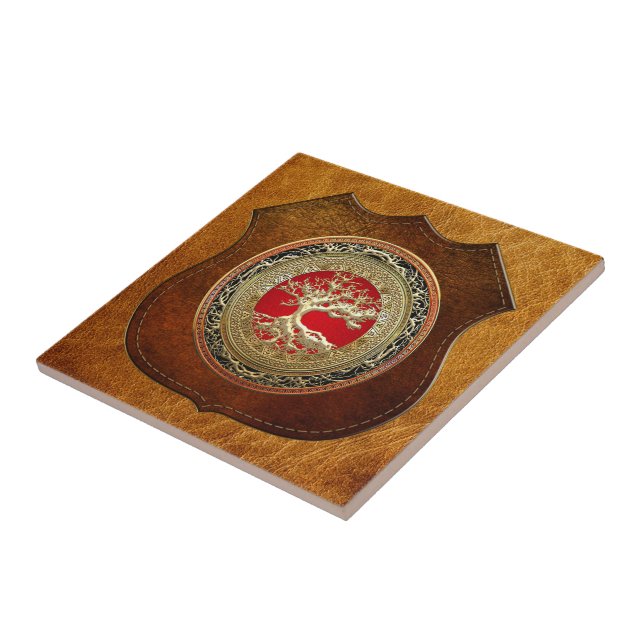 [100] Treasure Trove: Celtic Tree of Life [Gold] Tile (Side)