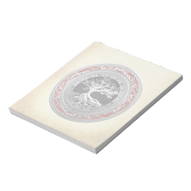 [100] Treasure Trove: Celtic Tree of Life [Silver] Notepad (Rotated)
