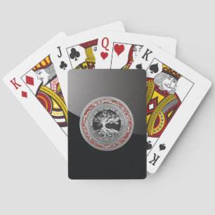 [100] Treasure Trove: Celtic Tree of Life [Silver] Playing Cards