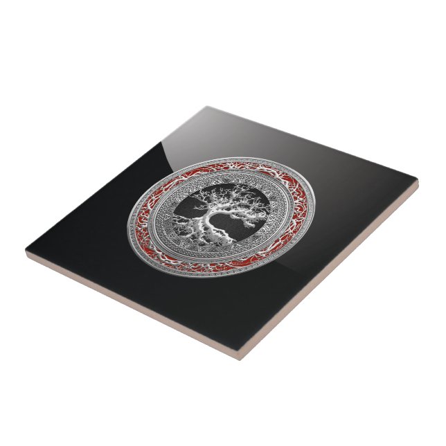 [100] Treasure Trove: Celtic Tree of Life [Silver] Tile (Side)
