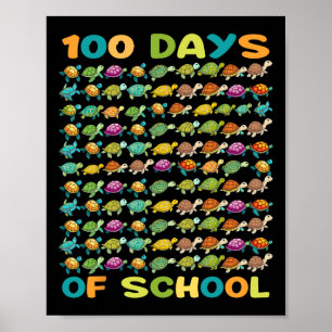 100 Turtles 100 Days Of School Turtle Lovers Poster