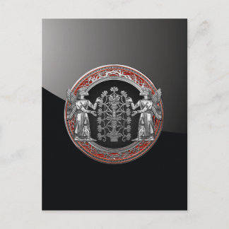 [100] Two Silver Ninurtas with Tree of Life Postcard
