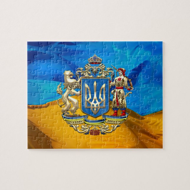 [100] Ukraine: Proposed Greater Coat of Arms Jigsaw Puzzle (Horizontal)