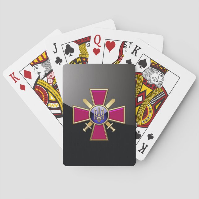 [100] Ukrainian Ground Forces Emblem Playing Cards (Back)
