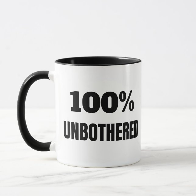 100% Unbothered Sassy Quote Monogram  Mug (Left)