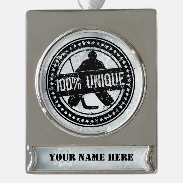 100% Unique Custom Hockey Goalie Xmas Ornament (Front)