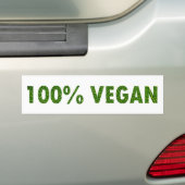 100% Vegan Bumper Sticker (On Car)