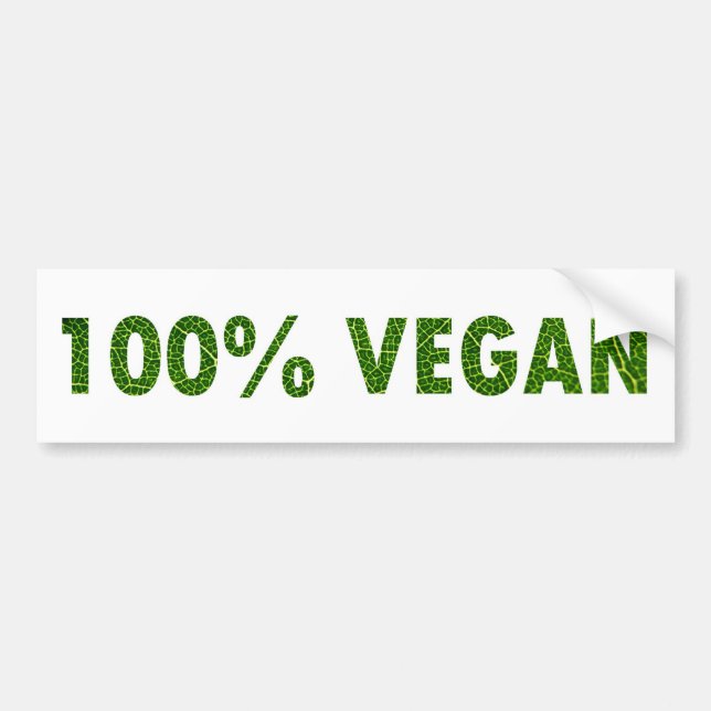 100% Vegan Bumper Sticker (Front)