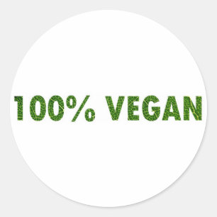 100% Vegan Classic Round Sticker