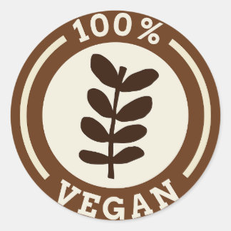 100% Vegan Ethical Kind Living Sustainable Classic Round Sticker