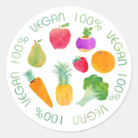 100% Vegan Fruit and Vegetable Watercolor