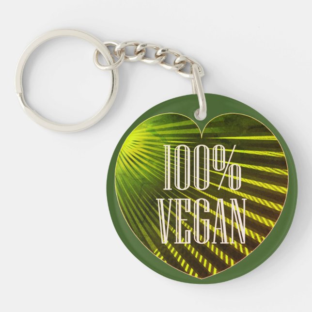 100% Vegan Key Ring (Front)