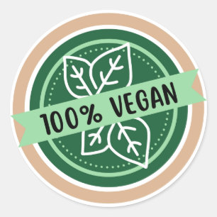 100% Vegan, Only Vegan Ingredients Classic Round Sticker