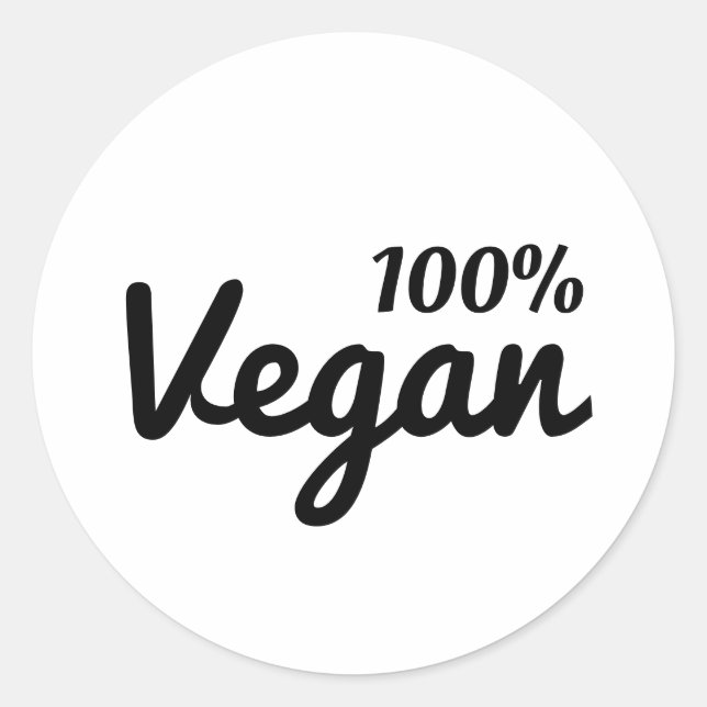 100% Vegan Oval Stickers (Front)