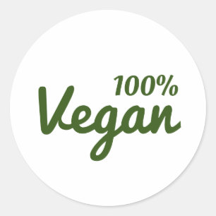 100% Vegan Oval Stickers