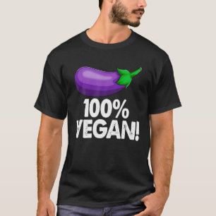 100% Vegan S Funny Eggplant Vegetable Tees Women F