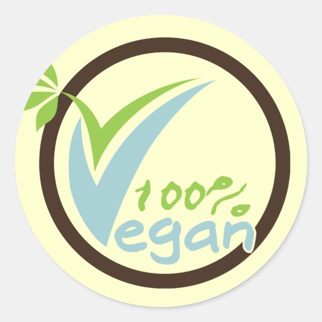 100% Vegan Stickers (Front)