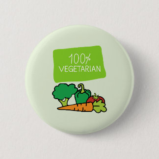 100% Vegetarian And Proud 6 Cm Round Badge