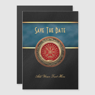 [100] Vegvisir - Viking Gold Magic Runic Compass Magnetic Invitation