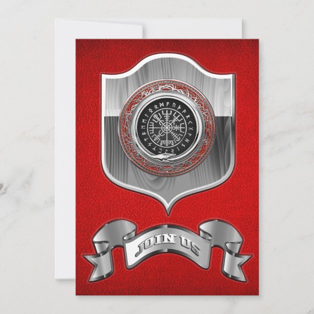 [100] Vegvisir - Viking Silver Magic Runic Compass (Front)