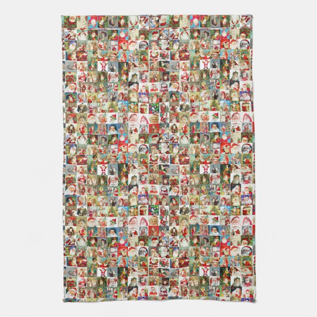 100 Vintage Santas Tea Towel (Vertical)