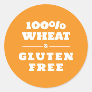 100% Wheat & Gluten Free Classic Round Sticker