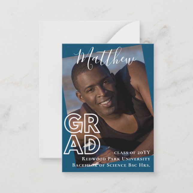 100 x BUDGET Graduation Announcement PHOTO Modern (Front)