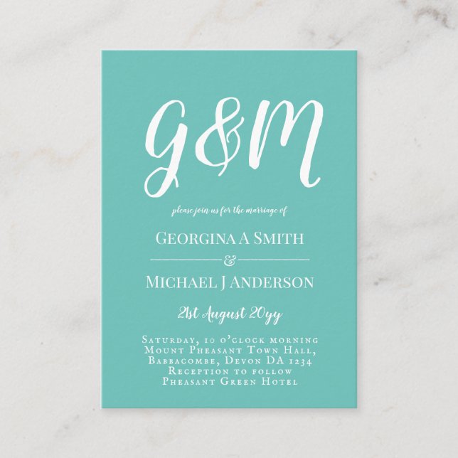 100 x Budget PHOTO Wedding Invitations with ENVL. (Front)