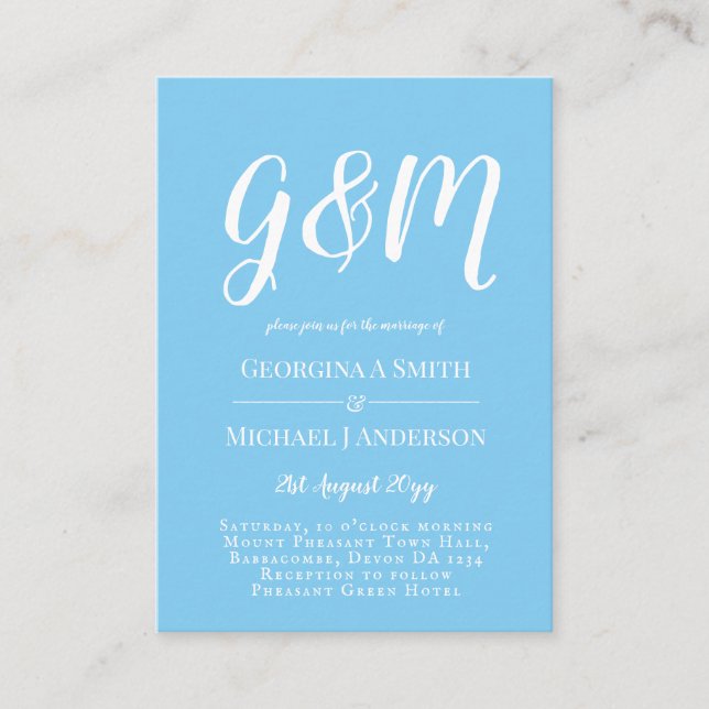 100 x Budget PHOTO Wedding Invitations with ENVL. (Front)