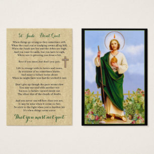 100 x St Jude Don't Quit Prayer Cards Pocket Sized