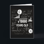 100 Year Old Bday Math Teacher 100th Birthday Gift Card<br><div class="desc">100 and fabulous — and mathematically correct! This one-of-a-kind card celebrates a century with the brainy flair of “√10000 Years Old.” A clever, lighthearted card for lifelong learners and brilliant minds.</div>