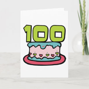 100 Year Old Birthday Cake Card