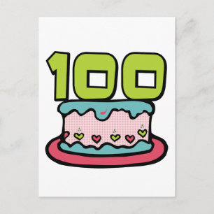 100 Year Old Birthday Cake Postcard
