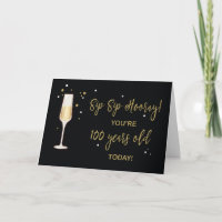 100 Year Old Birthday Champagne Gold Glitter