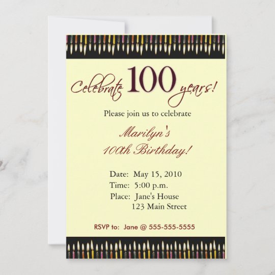 100 Year Old Birthday Party Invitation Zazzle Co Uk 100 Year Old Birthday Party Invitation Zazzle Co Uk