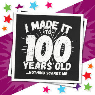 100 Year Old Sarcastic Meme Funny 100th Birthday Napkin