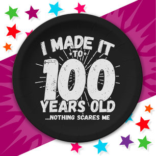 100 Year Old Sarcastic Meme Funny 100th Birthday Paper Plate