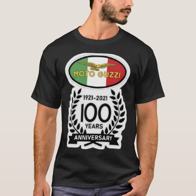 100 Years Anniversary Moto Guzzi Logo  Merch and A T-Shirt (Front)