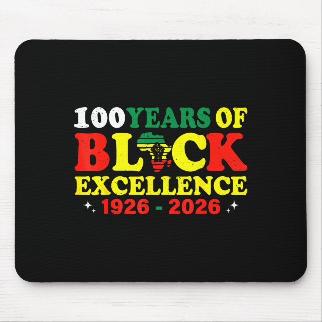 100 Years Black Excellence History Artwork Mouse Mat (Front)