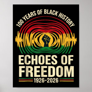100 years black history echoes of freedom african poster