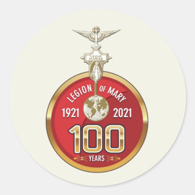 100 years Legion of Mary, Legion of Mary Classic Round Sticker (Front)