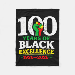 100 Years Of Black Excellence Centennial Black His Fleece Blanket