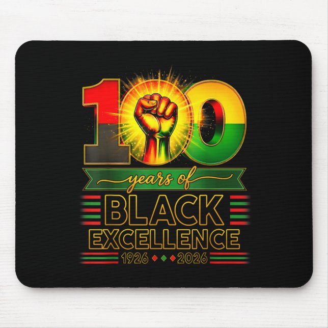 100 Years Of Black Excellence Centennial Black His Mouse Mat (Front)