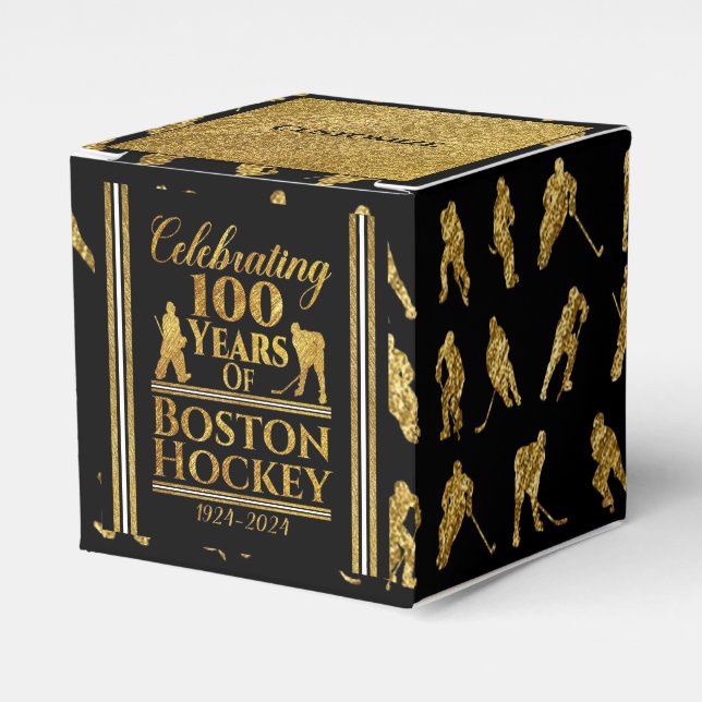 100 Years Of Boston Hockey Cube Favour Box (Front Side)