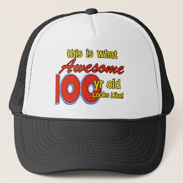 100 YEARS OLD BIRTHDAY DESIGNS TRUCKER HAT (Front)