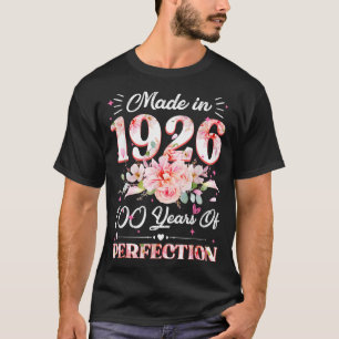 100 Years Old Made In 1926 Floral 100th Birthday W T-Shirt