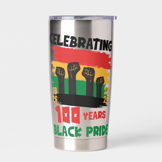 100 Years Souvenir Centennial Black History Month Insulated Tumbler (Left)
