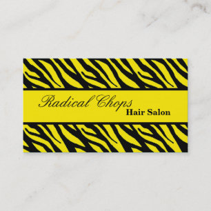 100 Yellow Black Zebra Print Pattern Business Card